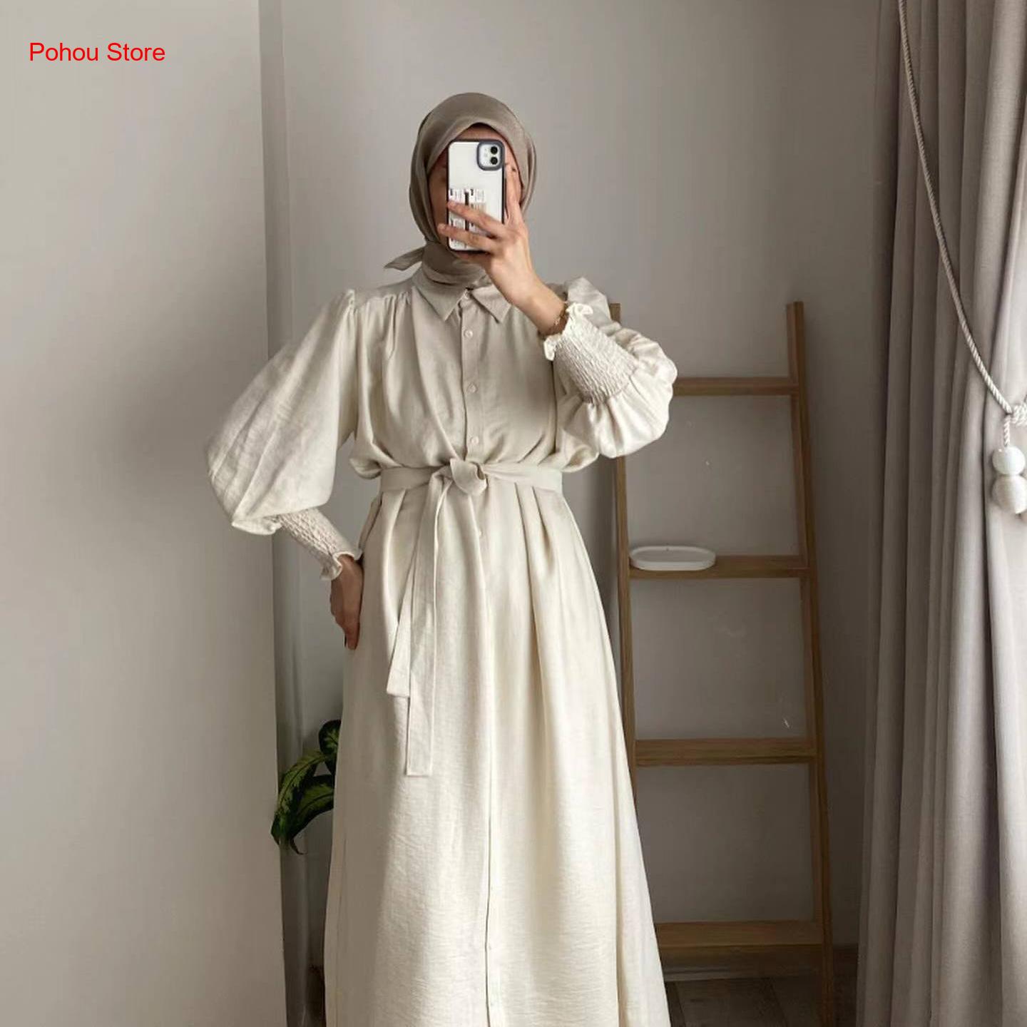 Korean Style A Line Shirt Dress - Korean Style Shirt Dress Women's High