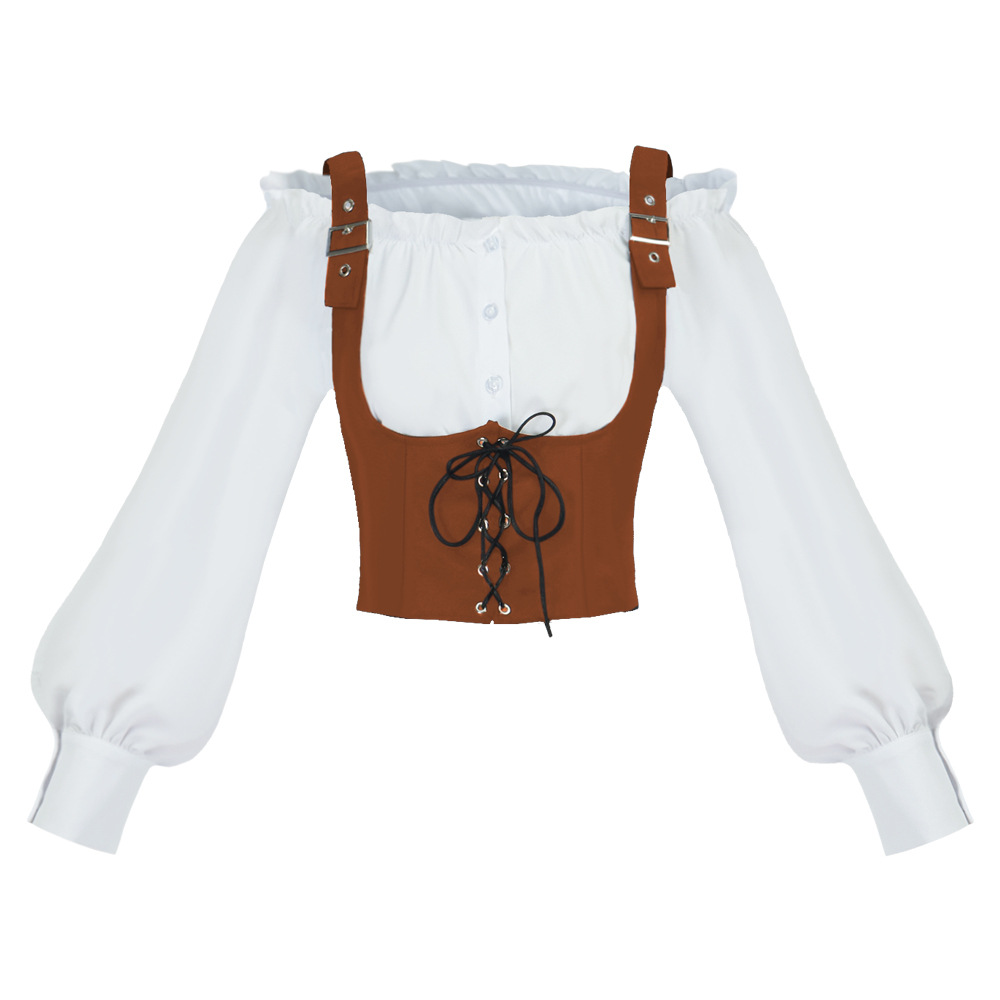 Tops - Retro Western Style Women Blouse Suede