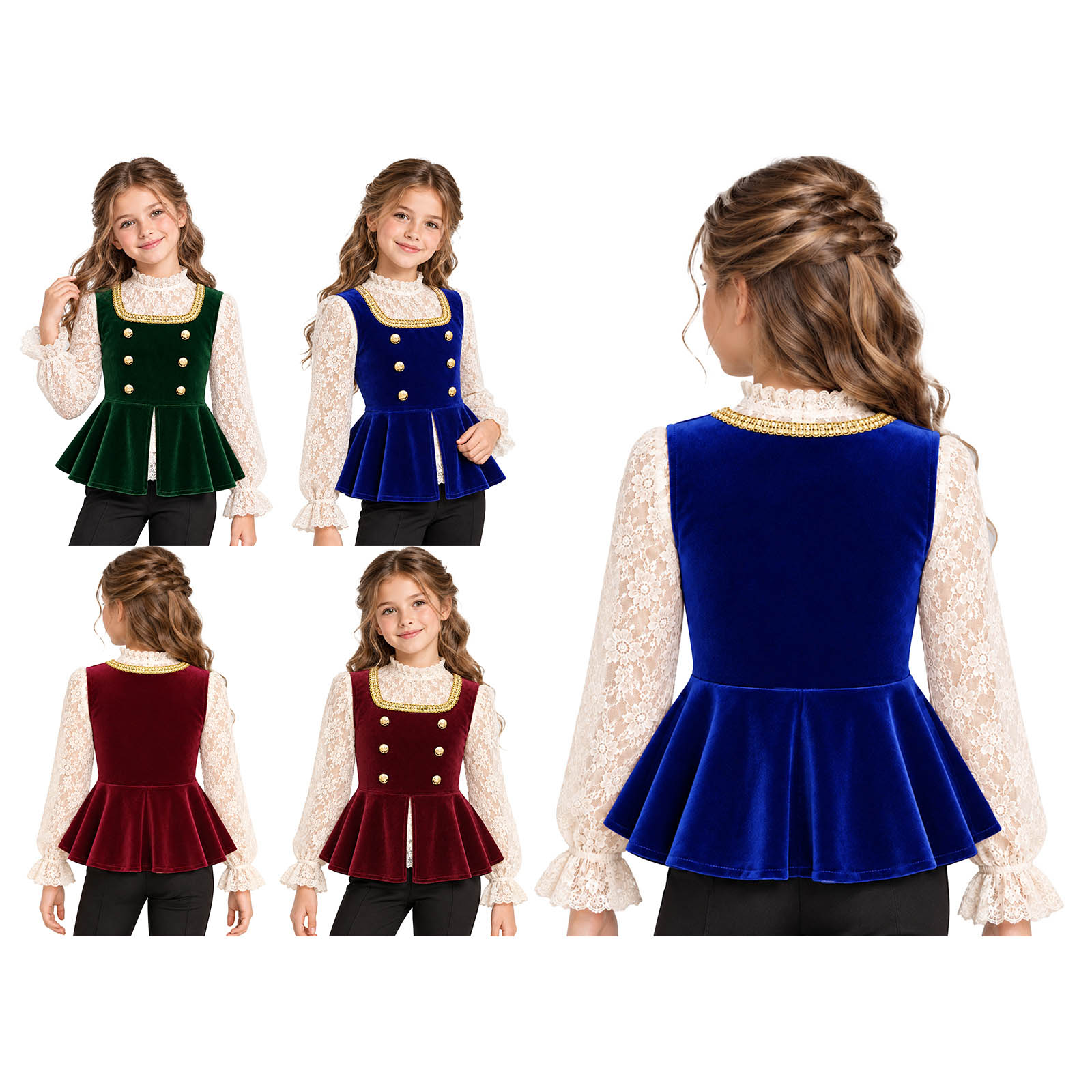 Girls Halloween Medieval Renai - đánh giá và giá Tops