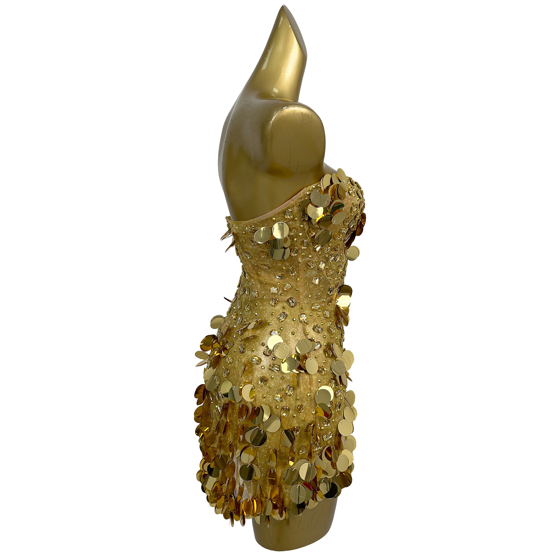Sparkly Gold Crystals Straples - đánh giá và giá Sparkly Rhinestone Club Party Dress