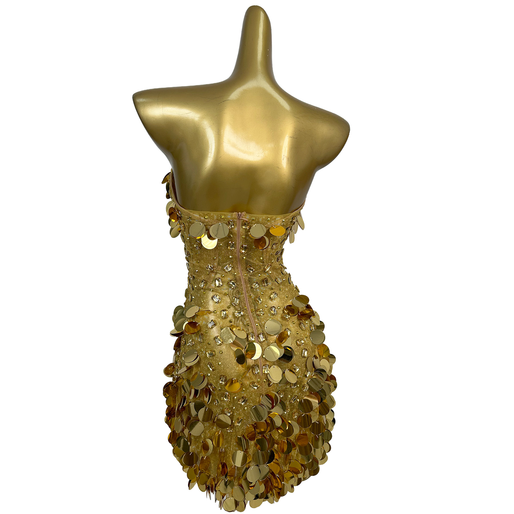 Sparkly Gold Crystals Straples - đánh giá và giá Sparkly Rhinestone Club Party Dress