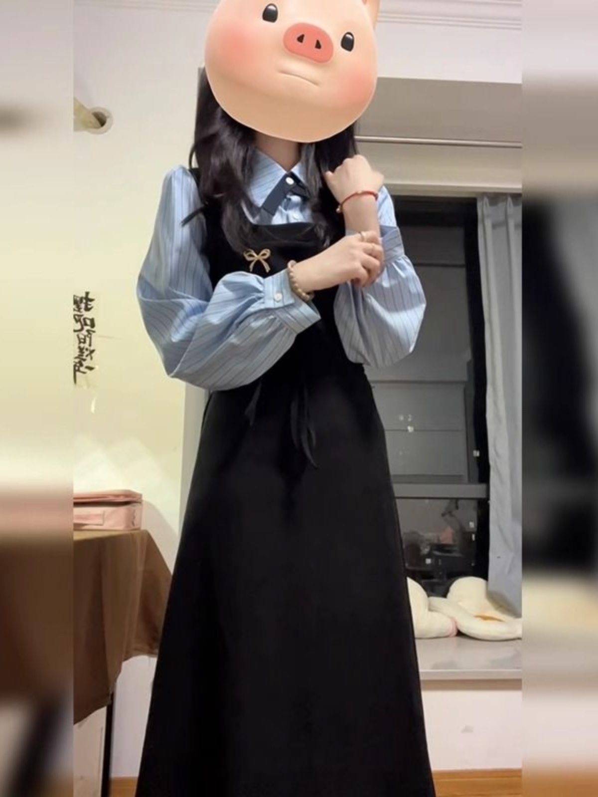 Elegant Black College Style Sh - đánh giá và giá Korean Style A Line Shirt Dress