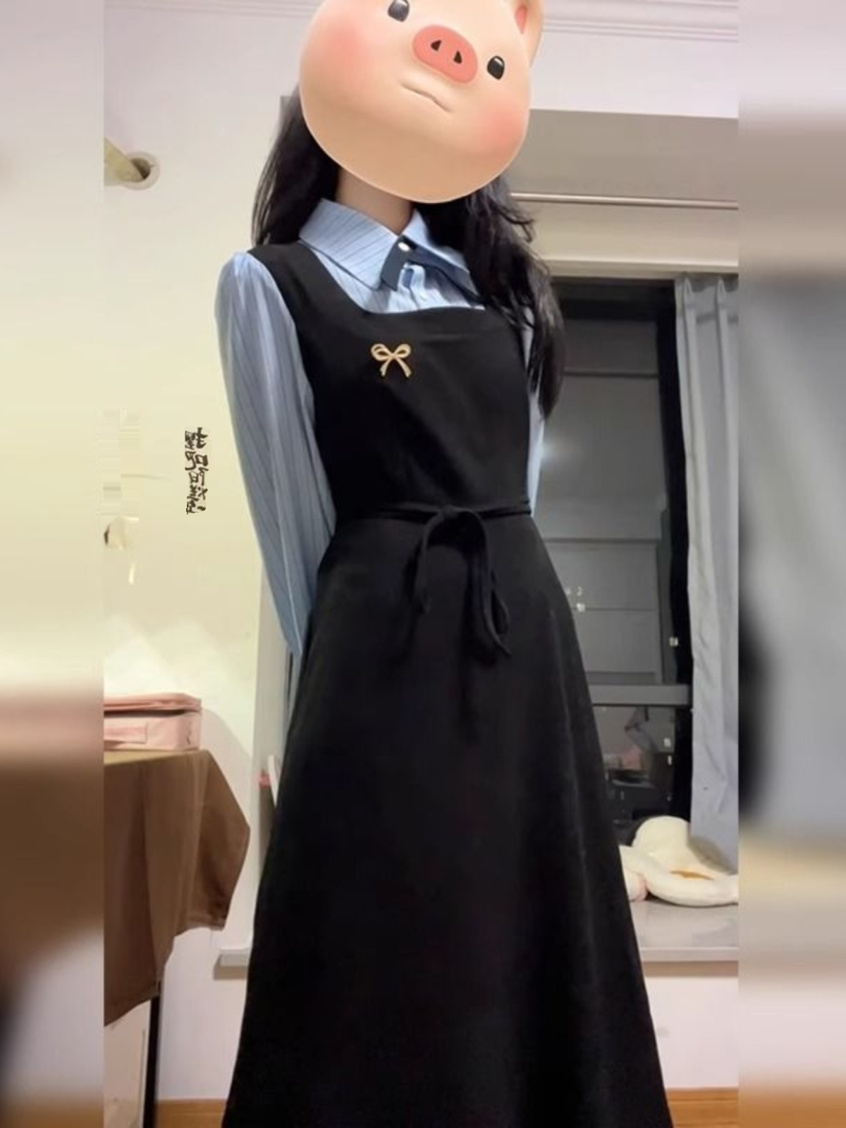 Elegant Black College Style Sh - đánh giá và giá Korean Style A Line Shirt Dress