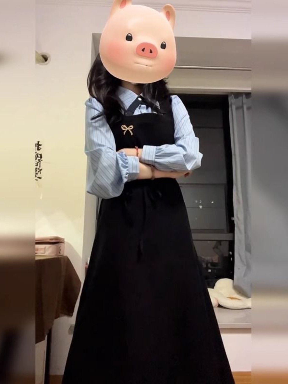 Elegant Black College Style Sh - đánh giá và giá Korean Style A Line Shirt Dress
