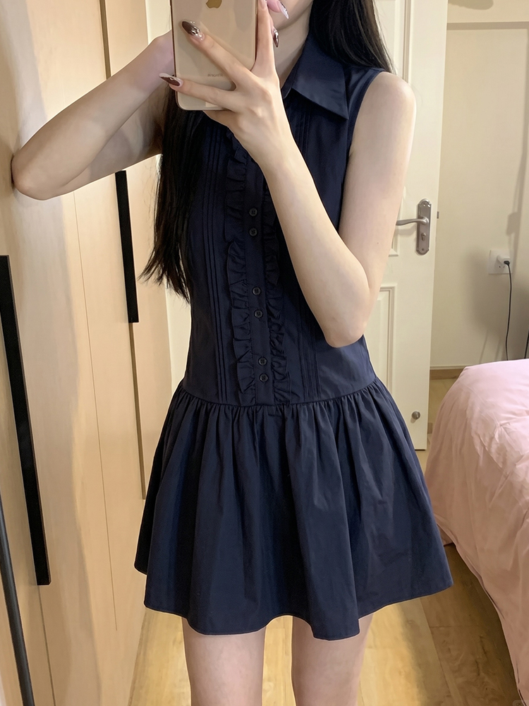 Slimming Effect Korean College - đánh giá và giá Korean Style A Line Shirt Dress
