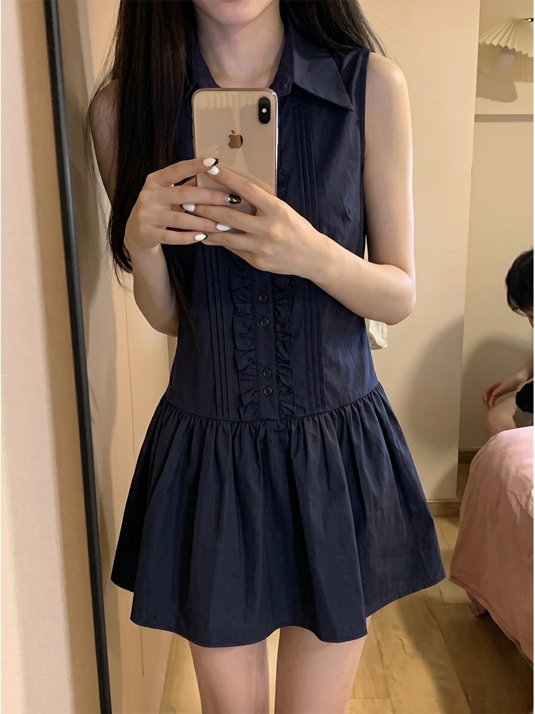 Slimming Effect Korean College - đánh giá và giá Korean Style A Line Shirt Dress