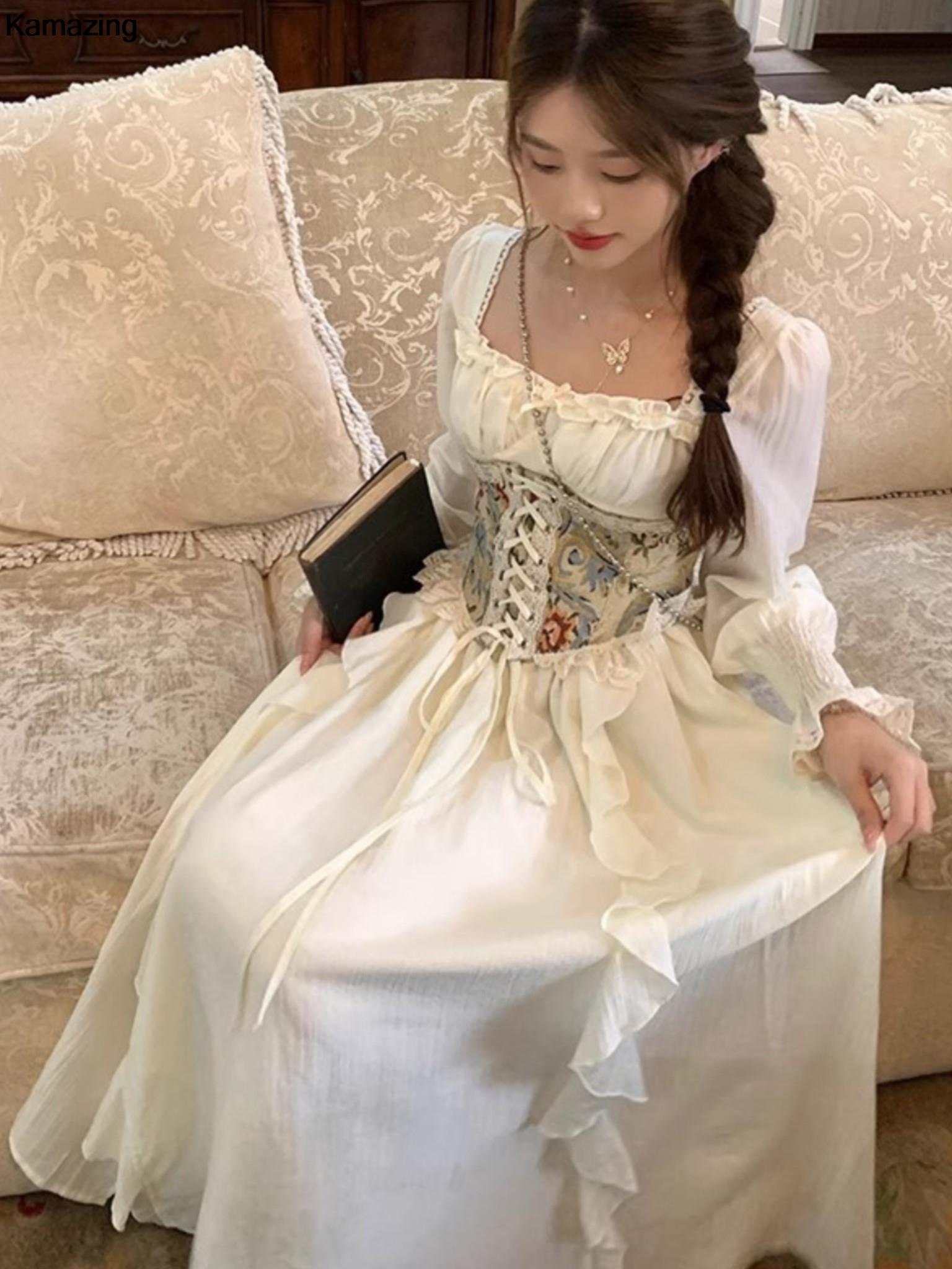 Vintage French Corset Midi Dre - đánh giá và giá French Vintage Floral Midi Dress