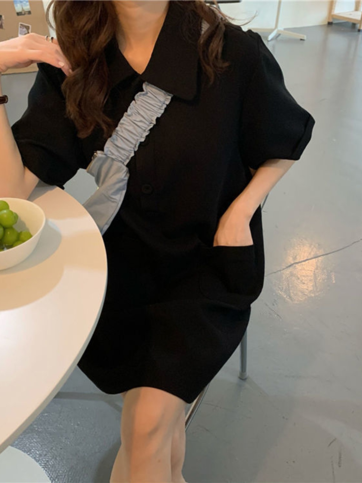 plus Size A-Line Dress  Collar - đánh giá và giá Korean Style A Line Shirt Dress