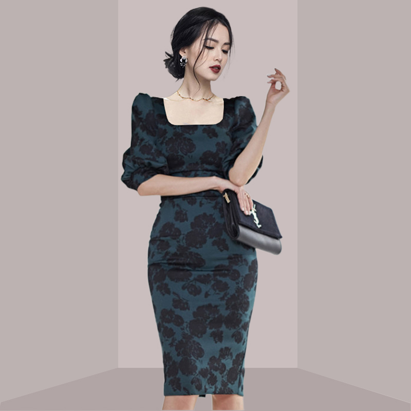 Elegant Ladylike Floral Print  - đánh giá và giá French Vintage Floral Midi Dress