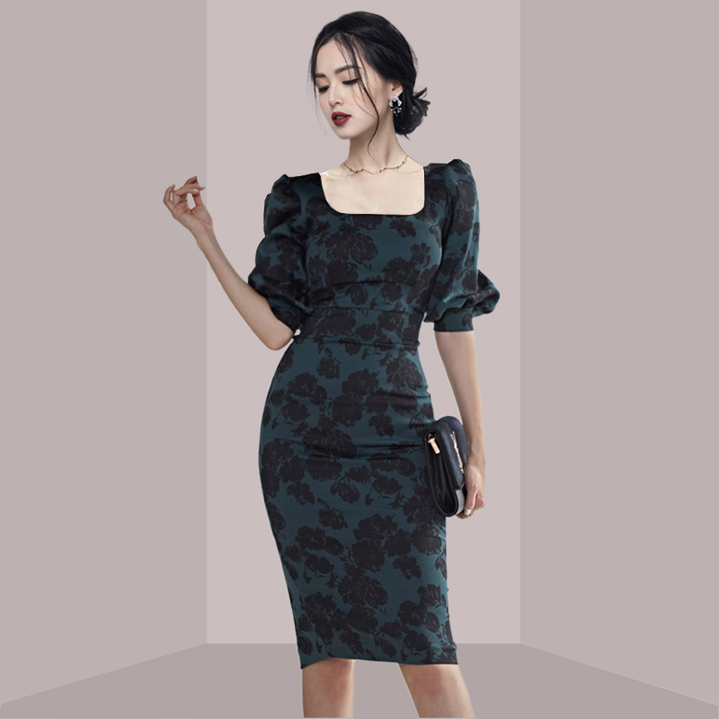 Elegant Ladylike Floral Print  - đánh giá và giá French Vintage Floral Midi Dress
