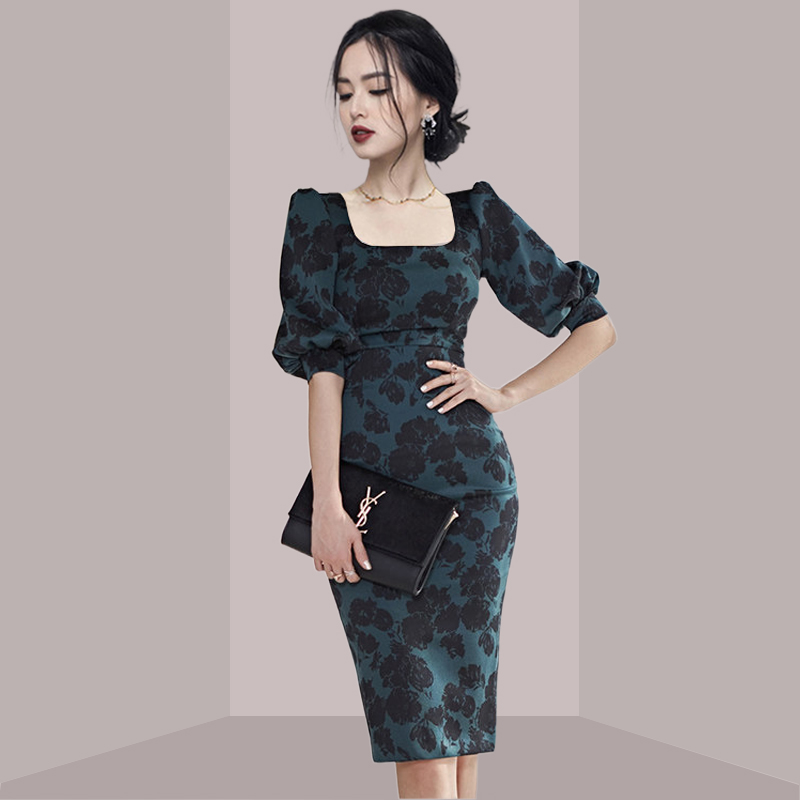 Elegant Ladylike Floral Print  - đánh giá và giá French Vintage Floral Midi Dress