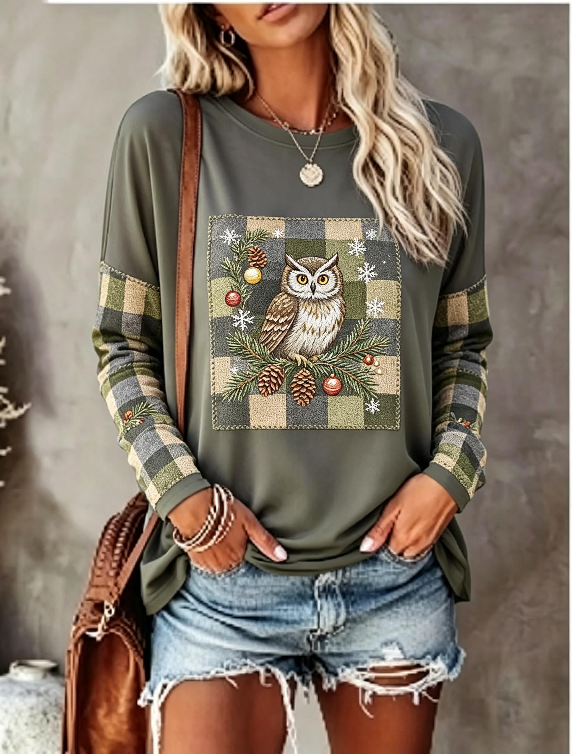 Women Long Sleeve T Shirt Fox  - đánh giá và giá Blouses
