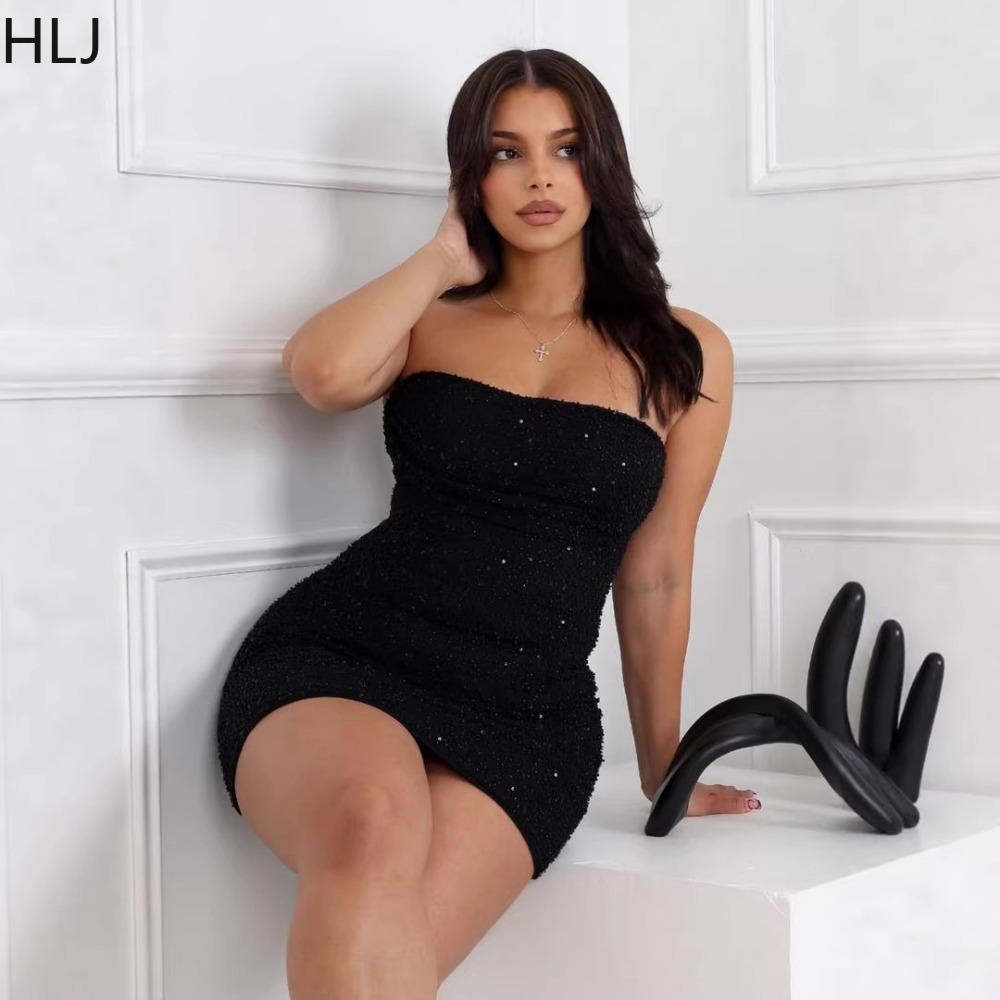 HLJ Sexy Women Strapless Mini  - đánh giá và giá Sparkly Rhinestone Club Party Dress