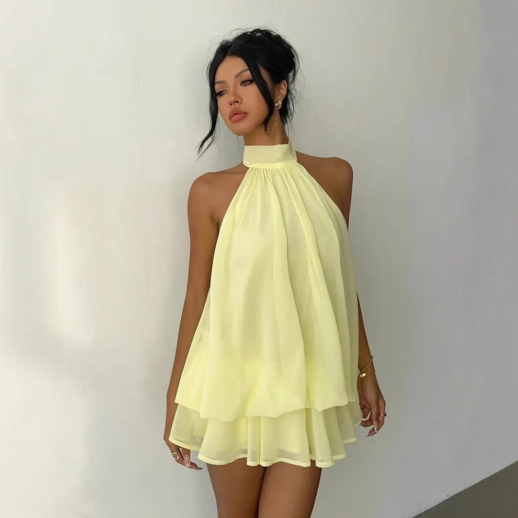 Women's Halter Neck Dress Back - đánh giá và giá Y2K Backless Halter Mini Dress