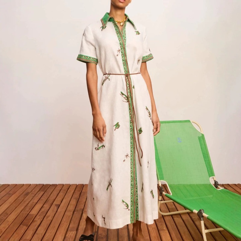 2026 Autumn New Original Women - đánh giá và giá Casual Loose Linen Shirt Dress