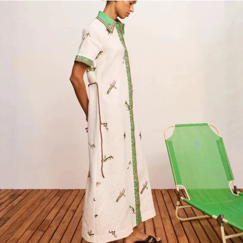 2026 Autumn New Original Women - đánh giá và giá Casual Loose Linen Shirt Dress