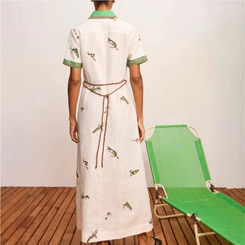 2026 Autumn New Original Women - đánh giá và giá Casual Loose Linen Shirt Dress