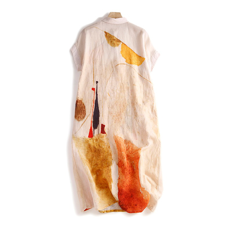 Casual Cotton Linen Shirt Dres - đánh giá và giá Casual Loose Linen Shirt Dress